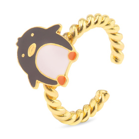 Auf dem Bild zu sehen ist ein Damen Ring mit Pinguin aus...