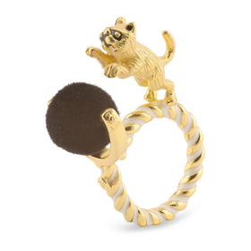 Auf dem Bild zu sehen sind Damen Ringe mit Katze Ball aus...