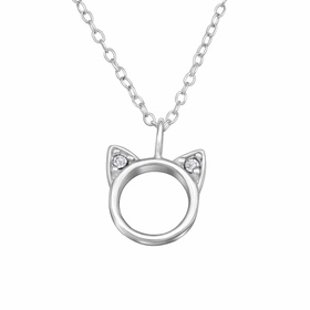 Katzen Halskette aus 925 Silber
