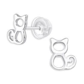 Katzen Kinder Ohrringe aus 925 Silber