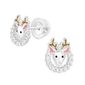 Rentier Kinder Ohrringe aus 925 Silber