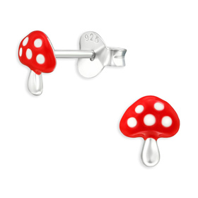 Fliegenpilz Kinder Ohrringe aus 925 Silber