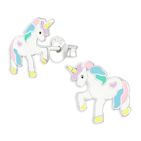 Einhron Pferd Kinder Ohrringe aus 925 Silber