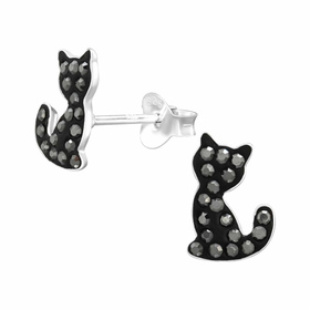Katzen Kinder Ohrringe aus 925 Silber