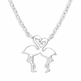 Auf dem Bild zu sehen sind Flamingo Halskette aus 925 Silber