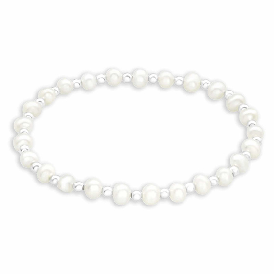 Zartes Perlenarmband mit Süßwasserperle in 925 Sterling Silber