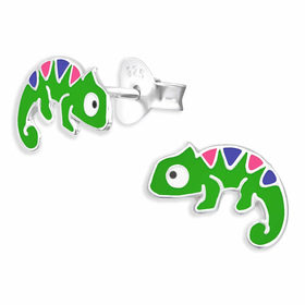 Auf dem Bild zu sehen sind Chameleon Ohrringe aus 925 Silber