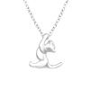 Auf dem Bild zu sehen ist eine Damen Kette mit Katze Anhänger aus 925 Sterling Silver echt Silber mit 45cm länge