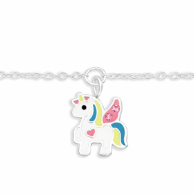 Auf dem Bild zu sehen sind Armkette mit Einhorn Anhänger...