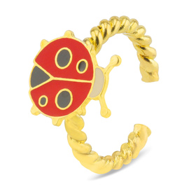 Auf dem Bild zu sehen ist ein Damen Ring mit Marienkäfer...