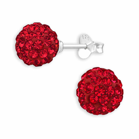 Elegante 8mm Silber Kugel Ohrstecker mit Kristall | 925...