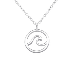 Auf dem Bild zu sehen ist eine Damen Kette mit Surfer...