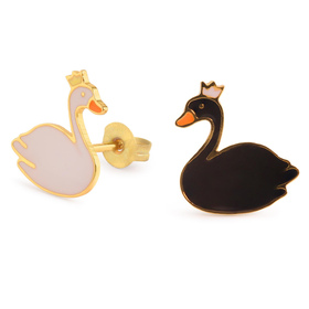 Auf dem Bild zu sehen sind Damen Ohrringe Schwan...