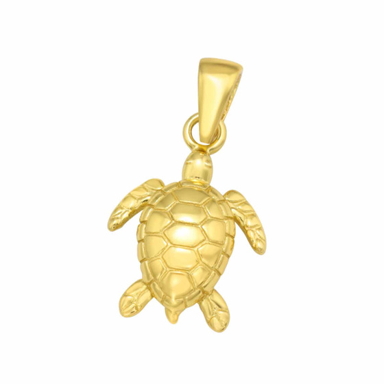 Schildkröten-Anhänger mit Goldbeschichtung aus 925 Silber