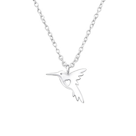 Auf dem Bild zu sehen ist eine Damen Kette mit Kolibri...